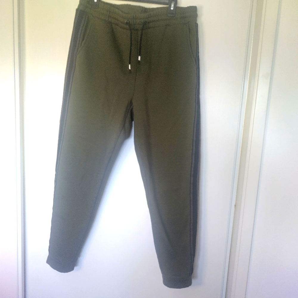 Various Artists Los Angeles Olive Green Sweatpants Xl Black Side Stripe
